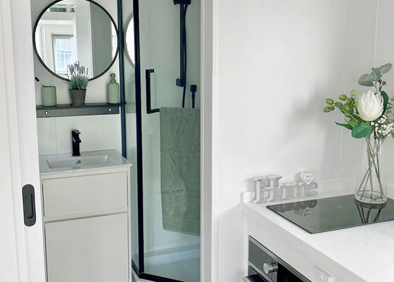 As/US Steel Frame Prefab Tiny House With Trailer On Wheels For Travel