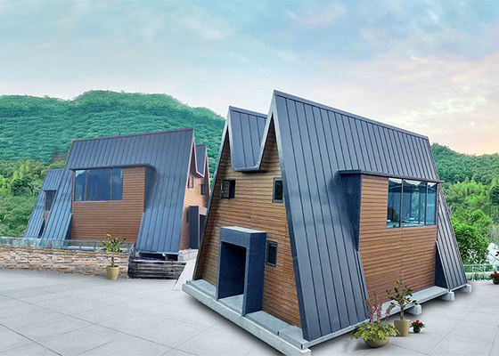 प्रिफैब स्टील मॉड्यूलर होम वुडन बंगलो विथ लाइट स्टील फ्रेम ए हाउस फॉर हॉलिडे