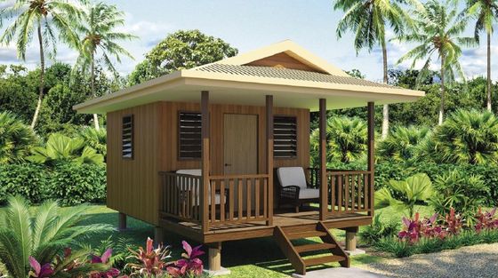 Prefab Wooden Houses Fast Assemble Light Steel Frame Beach Bungalows With Fictional