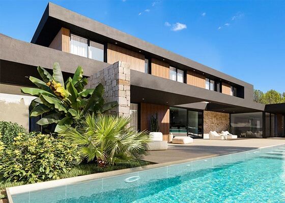 लक्जरी मोबाइल होम प्रीफैब्रिकेटेड हाउस विला कैप्सूल होटल 5 बेडरूम आउटडोर स्विमिंग पूल के साथ