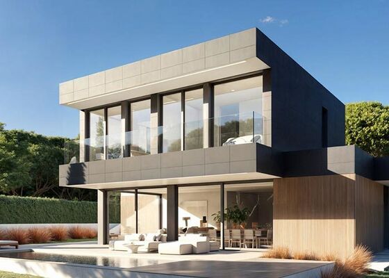 अमेरिकी-मानक लक्जरी प्रीफैब होम किट | विशाल और अनुकूलन योग्य पैनलयुक्त सिस्टम योजनाएं