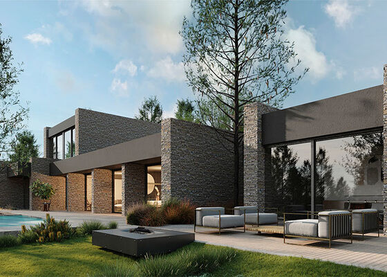 आईसीसी-ईएस प्रमाणन लक्जरी दो-मंजिला मॉड्यूलर होम आधुनिक मोबाइल प्रीफैब लाइट स्टील किट