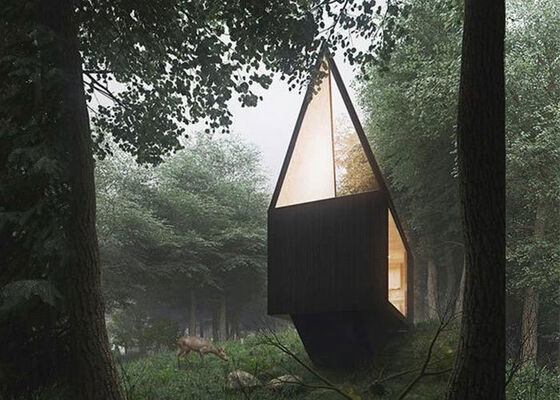 कैंपिंग केबिन प्रीफैब लाइट स्टील फ्रेम उच्च-गुणवत्ता वाली निर्माण सामग्री के साथ