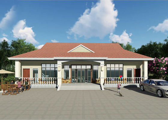 ऑस एकल परिवार घर गैरेज के साथ हल्के स्टील प्रीफैब मॉड्यूलर होम किट विला सीई मानक के साथ