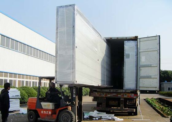 आधुनिक मॉड्यूलर घर हल्के स्टील फ्रेम के साथ पूर्वनिर्मित तह करने योग्य घर दादी फ्लैट