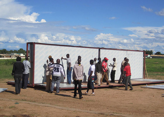 परिवारों के लिए आपातकालीन आश्रय, आपातकालीन आवास स्टील फ्रेम इन्सुलेशन के लिए पोर्टेबल आपातकालीन आवास