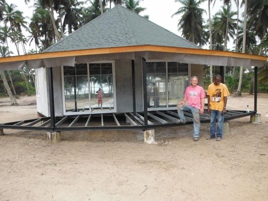 लाइट स्टील रूफ ट्रस प्रीफैब बेंच होटल / आइलैंड रिज़ॉर्ट बीच ओवरवाटर बंगला