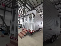 डब्ल्यूपीसी बोर्ड दीवार के साथ ऑस्ट्रेलिया स्टैंडर्ड लाइट स्टील प्रीफैब्रिकेटेड टिनी हाउस ऑन व्हील्स