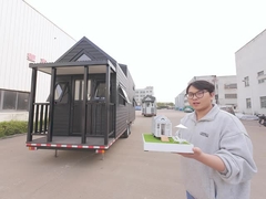 चलती जड़ों द्वारा पहियों पर छोटे घरों. यूएस / यूएस आधुनिक ट्रेलर होसु जहाज के लिए तैयार